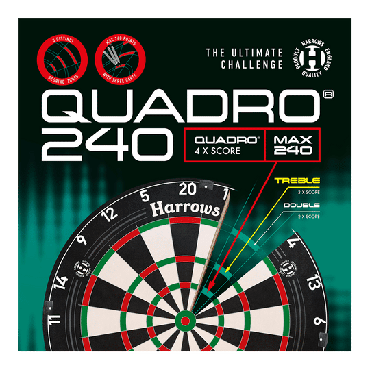 Harrows Quadro 240 Steeldartboard