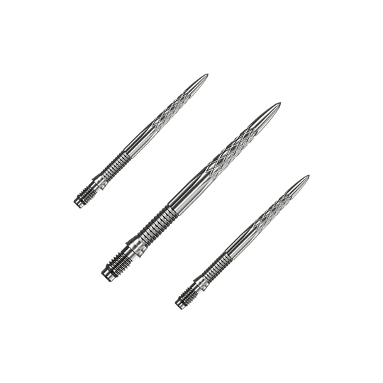 Puntas de dardo Mission R2.5 Rapid Point DSX - Plateadas Das Bild zeigt Mission R25 Rapid Point DSX Dartspitzen in Silber mit einer Länge von 30mm, als Set verpackt. Die Dartspitzen sind speziell für den Dartsport entwickelt.