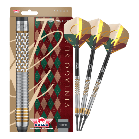 Dardos blandos Bulls NL Vintage Shark - 18 g Dies ist ein Bild von Bulls NL Vintago Shark Softdarts - 18g. Zu sehen sind hochwertige Softdarts für den Dartsport.
