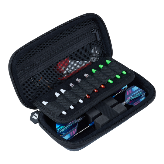 Estuche pequeño para dardos Unicorn Vanguard - Gris Hier sieht man das Unicorn Vanguard Small Dartcase in der Farbe Grau. Das Etui ist ideal, um Darts und Zubehör zu verstauen.