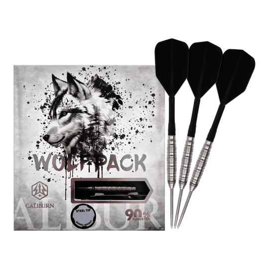 Dardos de acero Caliburn Wolfpack W5 - 22 g Dieses Bild zeigt die Caliburn Wolfpack W5 Steeldarts - 22g. Die Steeldarts sind für das klassische Dartspiel geeignet.