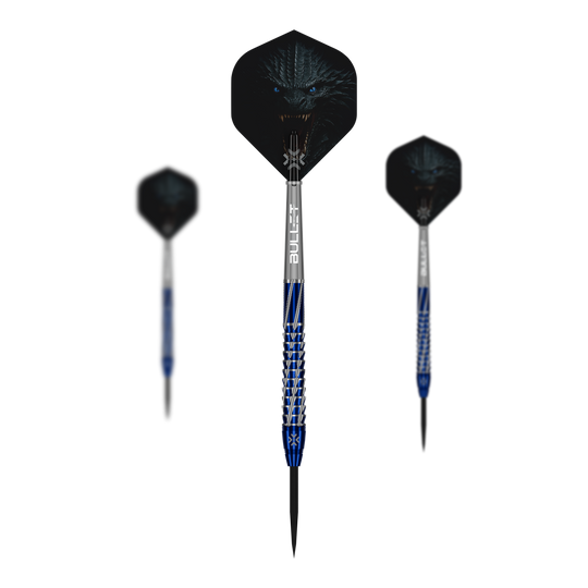 Dardos de acero Bullet Hydra Das Bild zeigt die Bullet Hydra Steeldarts. Ein Set präziser Steeldarts für den Dartsport.