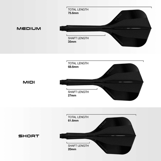 Sistema de eje de vuelo Harrows Solo No6 - Negro Gezeigt wird das Harrows Solo No6 Flight-Shaft-System in Schwarz. Das Bild präsentiert das Produkt aus einer weiteren Ansicht.