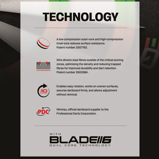 Diana de acero con ecualizador Winmau Das Bild zeigt das Winmau Equalizer Steeldartboard. Es handelt sich um ein hochwertiges Steeldartboard für Dartspieler.