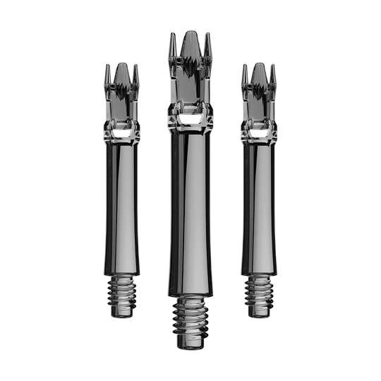 Ejes de repuesto L-Style L-System - Negro transparente Ein Set Ersatzshafts in schwarzem transparentem Design. Die Shafts sind bündig arrangiert.