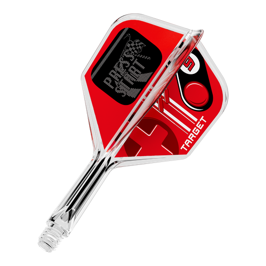 Target K-Flex Press Start No6 Vuelos Gezeigt wird das Produkt 410582_Target_K-Flex_PressStart_No6_Flights_19mm_1. Es scheint sich um ein einzelnes Dart-Zubehörteil, zum Beispiel einen Flight, zu handeln.
