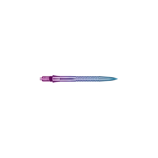 Puntas de dardo Caliburn EZ-EVO - Ranuradas - Arcoíris Regenbogenfarbene Dartspitze mit Rillen, 28 mm lang. Sie eignet sich für abwechslungsreiche Dartspiele.