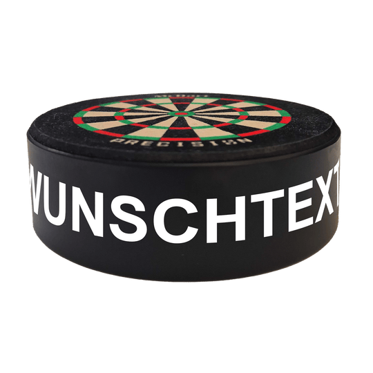 Mini diana de dardos de precisión McDart con texto personalizado Dieses Bild zeigt ein Produktbild mit dem Dateinamen 765_McDart_Mini_Precision_Dartboard_Darthalter_2_Arial. Das genaue Produkt ist nicht angegeben.