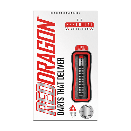 RD2140_Red_Dragon_Javelin_Black_Steeldarts_3ukTc0wVCPLRbI Das Bild zeigt die Verpackung der "Red Dragon Javelin Black Steeldarts". Auf der Verpackung steht, dass die Darts aus 90% Wolfram bestehen.