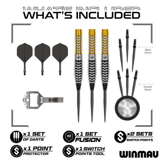 Puntos de conmutación de torpedos Winmau Exion Steeldarts Auf dem Bild ist wahrscheinlich ein Winmau Exion Torpedo Switch Points Steeldarts aus einer weiteren Ansicht zu sehen. Es illustriert ein Darts-Produkt.