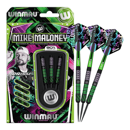 dardos de acero Winmau Mike Maloney Das Bild zeigt die Winmau Mike Maloney Steeldarts. Diese Darts sind bekannt für ihre hohe Qualität.
