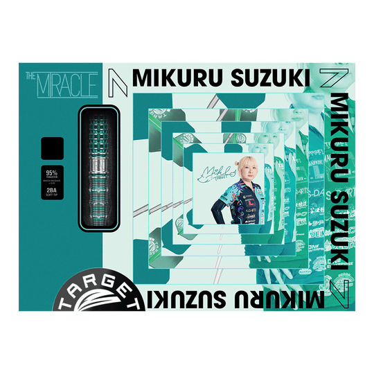 Dardos blandos Target Japan Mikuru Suzuki The Miracle GEN7 - 21,5 g Abgebildet sind die Target Japan Mikuru Suzuki The Miracle GEN7 Softdarts - 21,5g. Diese Dartpfeile wurden für Mikuru Suzuki entworfen.