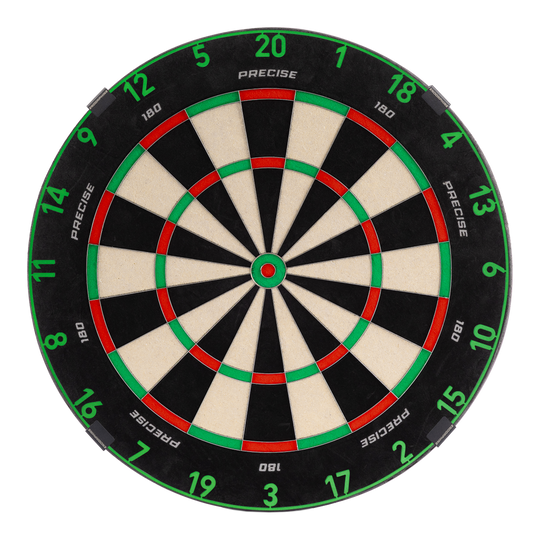 Diana de dardos de acero Endorphine de precisión 180 con anillo numerado - Verde esmeralda Zu sehen ist das Precise 180 Endorphine Steeldartboard mit Nummernring in Emerald Green. Dieses Produkt eignet sich ideal für Dartspieler.