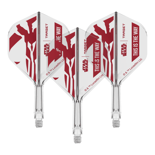 Dieses Dart-Flight zeigt das Star Wars Motiv 'This Is The Way'. Es ist das Modell 'K-Flex This Is The Way No2 Standard Flights' mit 19mm.