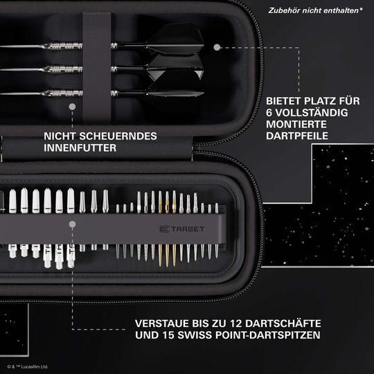 Estuche para dardos Target Star Wars Boa - Stormtrooper Das Target Star Wars Boa Dartcase - Stormtrooper ist hier abgebildet. Das Produkt zeigt ein Star Wars Stormtrooper Motiv.