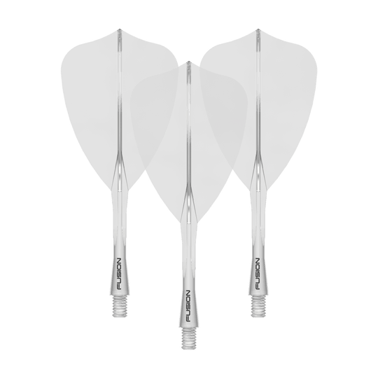 Sistema de eje de vuelo Winmau Fusion Arrow Clear Ein Bild zeigt einen Flight Shaft, vermutlich für Darts. Das Produkt wird durch den Dateinamen als 'Winmau Fusion Flight Shaft System Arrow Clear 28mm 1Set' beschrieben.