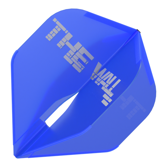 Vuelos Martin Schindler Blue L1PRO estilo L Dies ist ein blauer Dartflight des Modells "L-Style Martin Schindler Blau L1PRO". Auf dem Flight steht in weißen Blockbuchstaben "THE WALL".