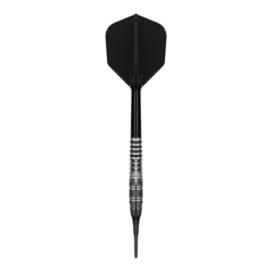 Hier sieht man die Target Black Marque Blaze Softdarts - 18g. Sie sind speziell für den Softdart-Sport entwickelt.