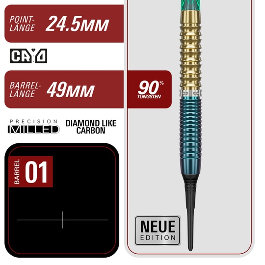 Dardos blandos Target Japan Prime Series Zenith GEN 2.5 - 20 g Abgebildet sind die Target Japan Prime Series Zenith GEN 2.5 Softdarts mit 20g Gewicht. Die Darts haben ein modernes Design und eignen sich für fortgeschrittene Spieler.