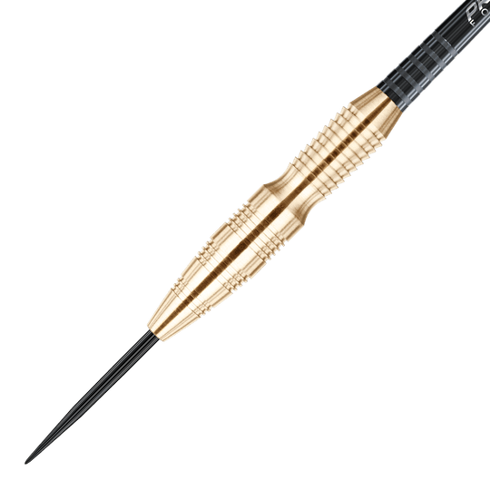 1224_Winmau_Simon_Whitlock_Brass_Steeldarts_2 Das Bild zeigt einen Winmau Simon Whitlock Brass Steeldart. Der Dartpfeil besteht aus Messing und hat eine strukturierte Griffzone für besseren Halt.