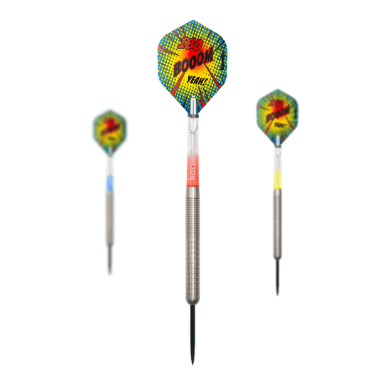 Dardos de acero Karella Comic Line CL-1 - 22 g Dieses Bild zeigt die Karella Comic Line CL-1 Steeldarts mit einem Gewicht von 22g. Die Steeldarts sind für Dartsport-Enthusiasten geeignet.