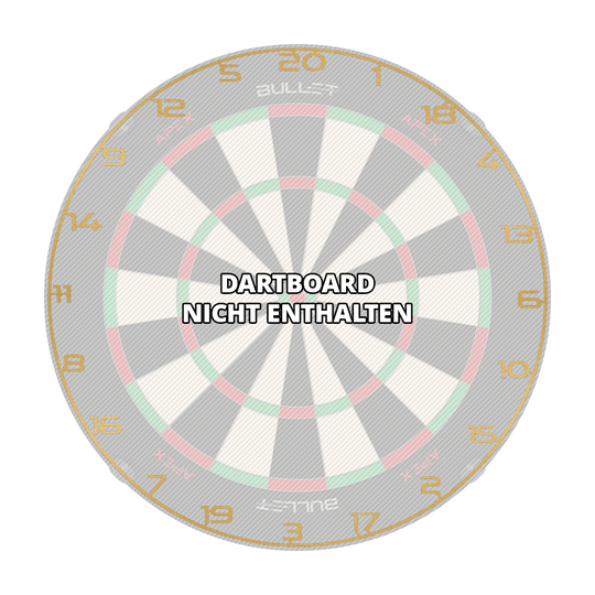 Anillo de número de diana de bala Das Bild stellt einen Dartboard Zahlenring in goldener Farbe dar. Es geht um das Produkt 'BT1000160 Bullet Dartboard Zahlenring Gold 3'.