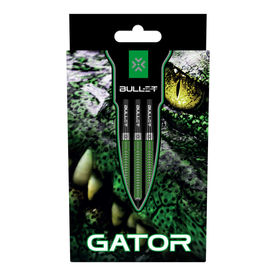 Dardos de acero Bullet Gator Abgebildet sind die Bullet Gator Steeldarts. Sie sind speziell für Präzision und Kontrolle beim Dartspiel entwickelt.