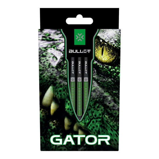 Das Bild zeigt die Bullet Gator Softdarts - 20g. Sie sind besonders für das Spiel mit Softspitzen geeignet.