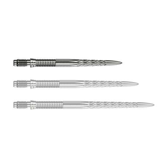 Puntas de dardo Mission R2.5 Rapid Point DSX - Plateadas Abgebildet ist eine einzelne Mission R25 Rapid Point DSX Dartspitze in Silber mit 30mm Länge. Sie wird häufig für Präzision und Haltbarkeit beim Dartspielen verwendet.