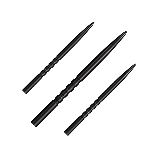 Puntas de dardos Shot Grip Point de acero - Negras Ein Bild zeigt ein Produkt mit dem Namen SM3823_Shot_Grip_Point_Steeldartspitzen_Schwarz_45mm_1Set. Das Produkt ist vermutlich ein Set von schwarzen Dartspitzen.