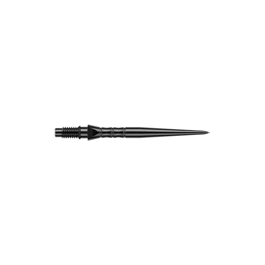 Puntas de dardos de acero Winmau Switch Point Wave - negras Abgebildet sind schwarze Steeldartspitzen, vermutlich 26 mm lang. Die Dartspitzen werden für Steeldartpfeile verwendet.