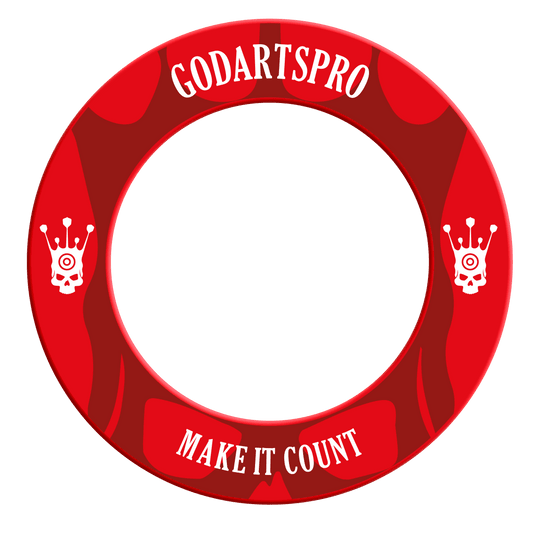 Borde para diana Go Darts Pro Bild mit dem Dateinamen DBS-GDP3_GoDartsPro_Dartboard_Surround_Rot_2. Es zeigt vermutlich ein Dartboard-Surround in Rot.
