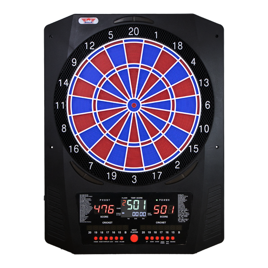 Diana electrónica Bulls NL Universum Pro Light - Azul y rojo Das Bild zeigt das Bulls NL Universum Pro Light Elektronisches Dartboard in Blau und Rot. Es handelt sich um ein elektronisches Dartboard für präzises Spielen.