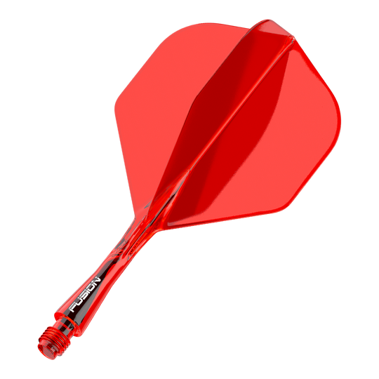 Sistema de eje de vuelo Winmau Fusion estándar rojo Das Bild zeigt ein rotes Dartflight- und Shafts-System. Es handelt sich um das Winmau Fusion Flight Shaft System in Standardgröße mit einer Länge von 22 mm.