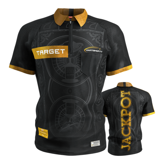 Camiseta de dardos de Adrian Lewis de Target 2026 Das Target Adrian Lewis Dartshirt 2026 ist auf diesem Bild sichtbar. Es ist ideal für Darts-Fans und Spieler geeignet.