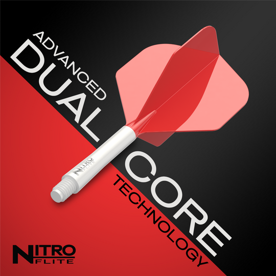Red Dragon Nitroflite - Vuelo rojo número 2 con eje blanco Gezeigt wird das Red Dragon Nitroflite Set, bestehend aus weißen Schäften und roten No2 Flights. Dieses Produkt eignet sich perfekt für ambitionierte Dartspieler.