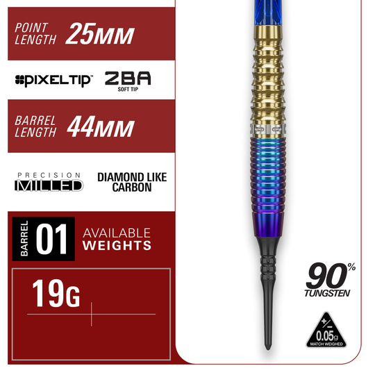 Dardos blandos Target Japan Prime Series Zenith GEN2 - 20 g Diese Abbildung zeigt die Target Japan Prime Series Zenith GEN2 Softdarts – 20g. Die Softdarts bieten eine ansprechende Optik und hohe Präzision.