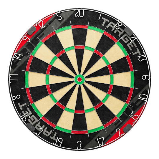 Das Bild stellt das Target Rift Steeldartboard Set dar. Es ist ein hochwertiges Set für Freizeit und Turniere.