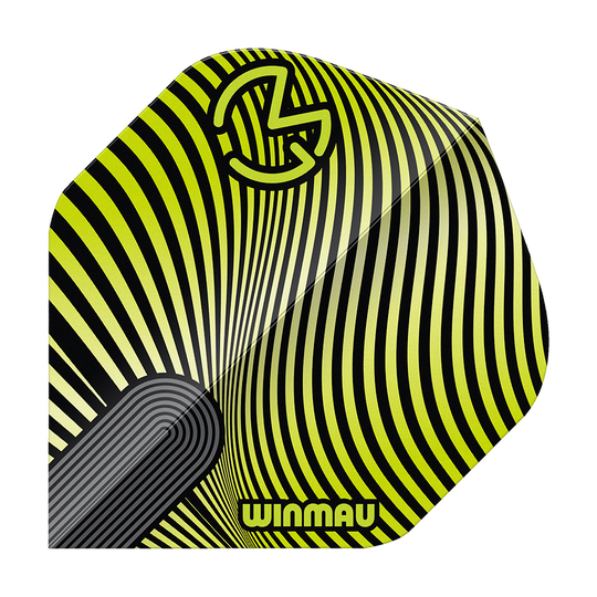 Vuelos estándar Winmau Prism Delta MvG Verde Negro No. 2 Dieses Bild zeigt die Winmau Prism Delta MvG Green Black No2 Standard Flights. Die Flights sind in den Farben Grün und Schwarz gehalten.