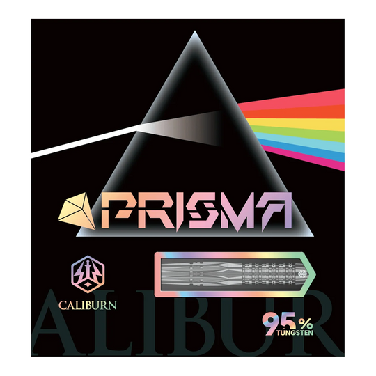 Dardos blandos Caliburn Prisma P1 - 19 g Auf dem Bild ist der Caliburn Prisma P1 Softdart - 19g zu sehen. Es handelt sich um einen hochwertigen Softdart für präzises Spiel.