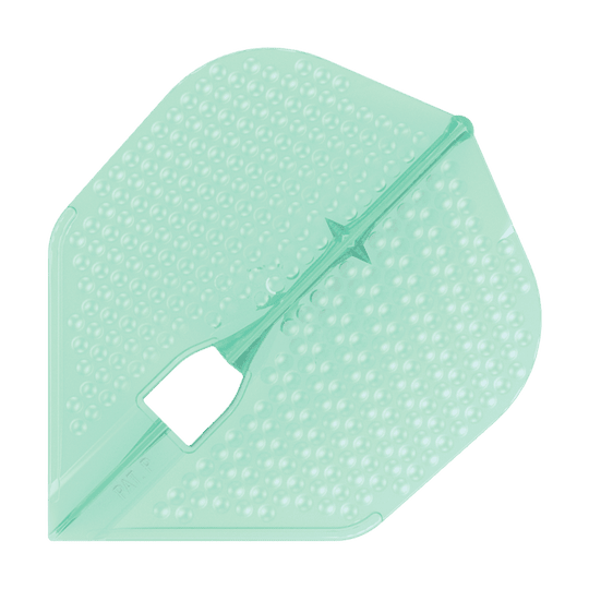 Das Bild zeigt einen L-Style Flights Dimple Champagne L3PRO Shape in hellgrüner Farbe. Die Oberfläche ist mit kleinen Vertiefungen (Dimple) versehen.