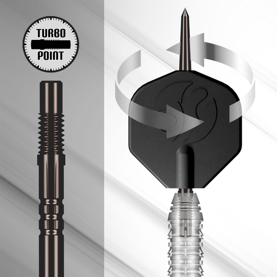 Herramienta de punta turbo de disparo Das Foto zeigt das Shot Turbo Point Tool. Dieses Tool wird für den Wechsel und die Pflege von Dartspitzen verwendet.