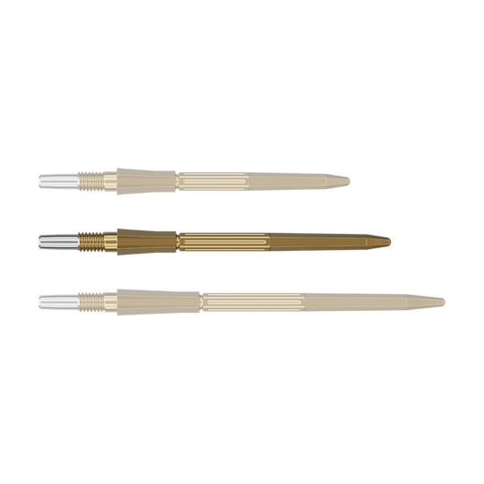 Puntas de dardo Target Elysian Archetype 43 Swiss Point de acero - Oro Abgebildet ist eine einzelne goldene Dartspitze. Die Dartspitze gehört zur Serie Target Elysian Archetype 43 SwissPoint, 35 mm.