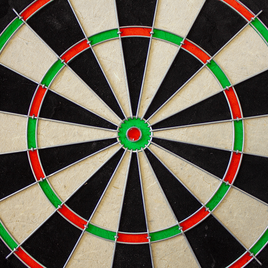 1602_Winmau_Pro_SFB_Dartboard_3 Winmau Pro SFB Dartboard frontal abgebildet. Die Segmente und Zahlen sind klar strukturiert.