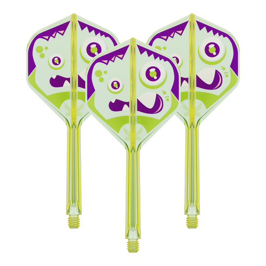 Das Bild zeigt ein Set von Target Japan K-Flex Xeno No2 Standard Flights, 33 mm. Dieses Set wird im Dartsport verwendet.