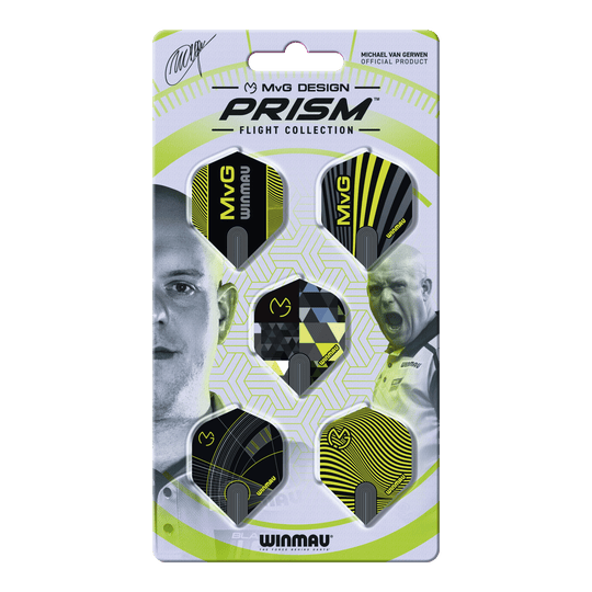 Colección de vuelo estándar Winmau Michael Van Gerwen Prism No2 Hier ist die Winmau Michael Van Gerwen Prism No2 Standard Flight Collection zu sehen. Die Sammlung bietet verschiedene Dart Flights.