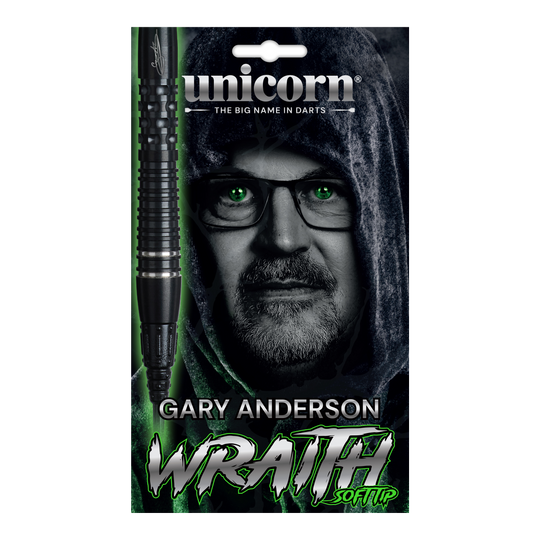 Dardos blandos Unicorn Wraith Gary Anderson Phase 6 - 20 g Unicorn Wraith Gary Anderson Phase 6 Softdarts mit 20g Gewicht ist auf dem Bild zu sehen. Der Softdart ist detailliert dargestellt.