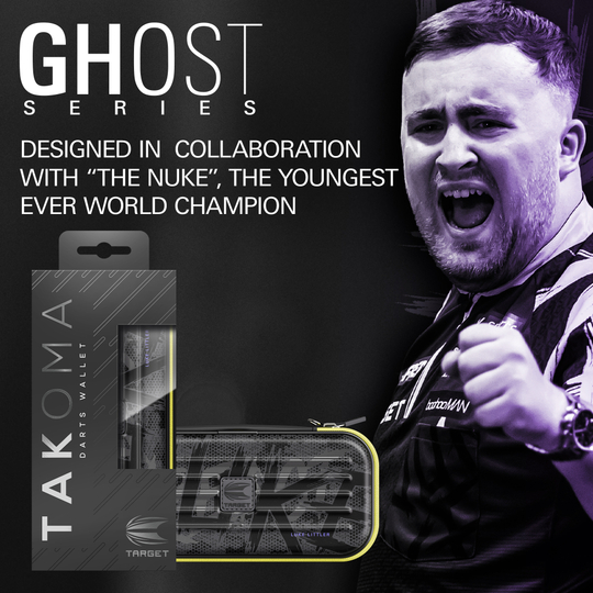 Estuche de dardos Luke Littler de la serie Takoma Ghost Das Bild zeigt das Takoma Ghost Series Luke Littler Dartcase. Dies ist ein spezielles Dartcase für Luke Littler Fans.