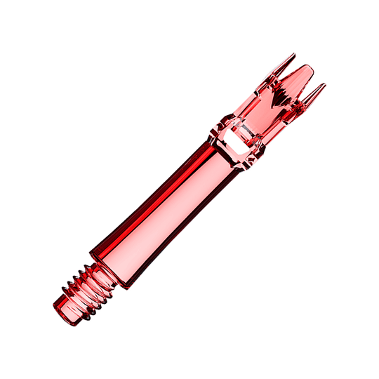 Ejes de repuesto L-Style L-System - Rojo transparente Das Bild präsentiert zwei rote transparente Ersatzshafts. Die Shafts liegen parallel.