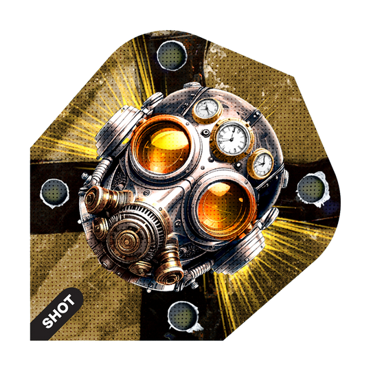 Dieses Bild zeigt die Shot Badlands The Sherriff No6 Flights. Zu sehen sind hochwertige Dart-Flights.